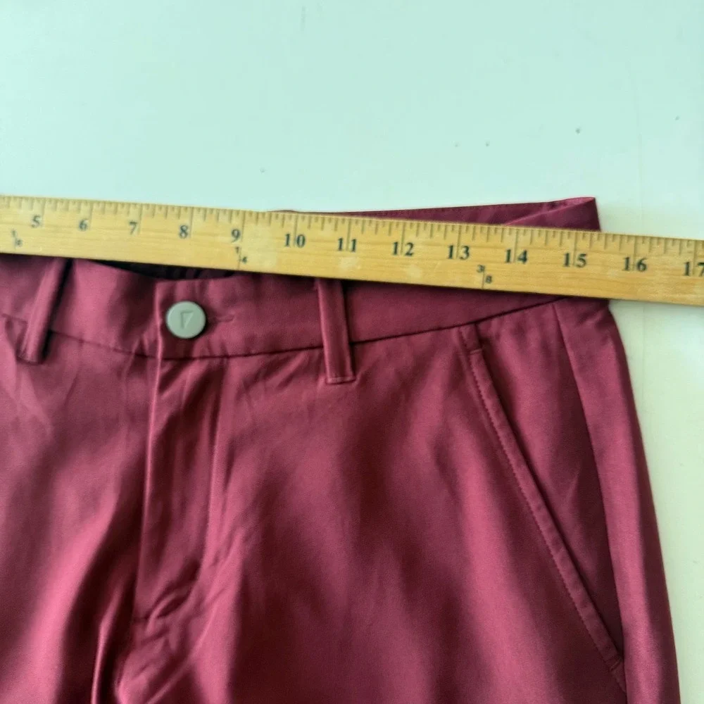Primo Golf Joggers Mens 31 Short Burgundy Maroon Tapered Ankle Zip Performance